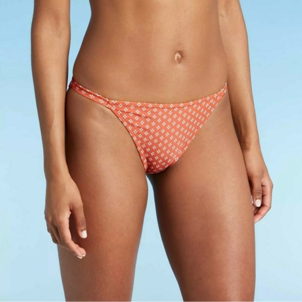 NWT Women's Bikini Bottom - Kona Sol Rust Floral Size Large (12-14)